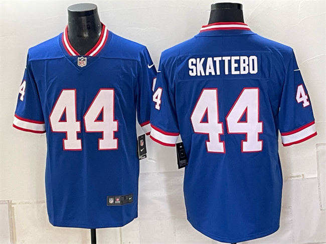 Men's New York Giants #44 Cam Skattebo Royal Vapor Untouchable Classic Retired Player Stitched Jersey